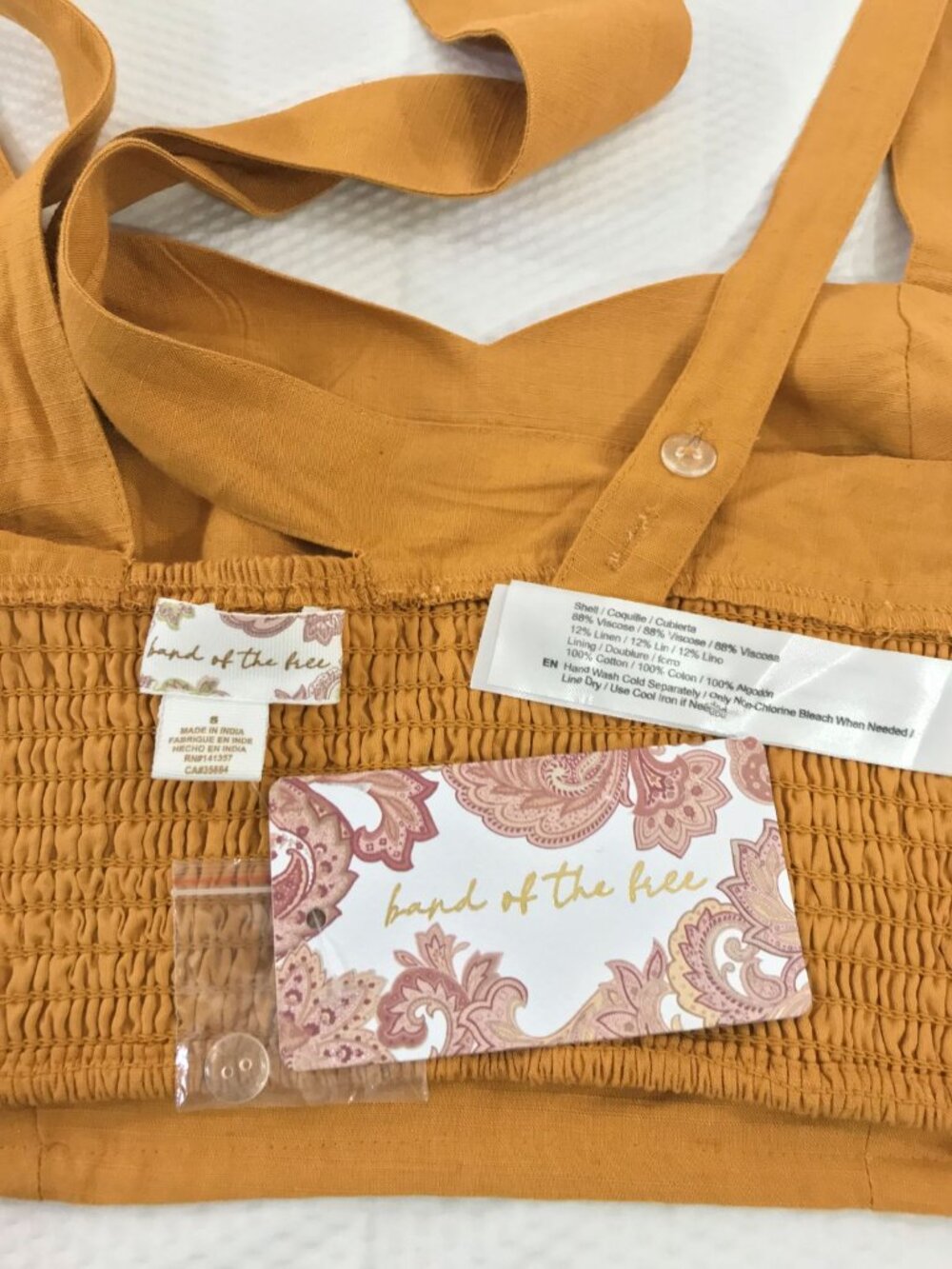 Band of the Free Caramel Linen Crop Top • Chic Night Out • NWT Small - Picture 9 of 11